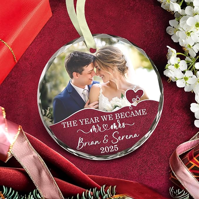 Personalized Our First Christmas As Mr Mrs Christmas Ornament - Image 2