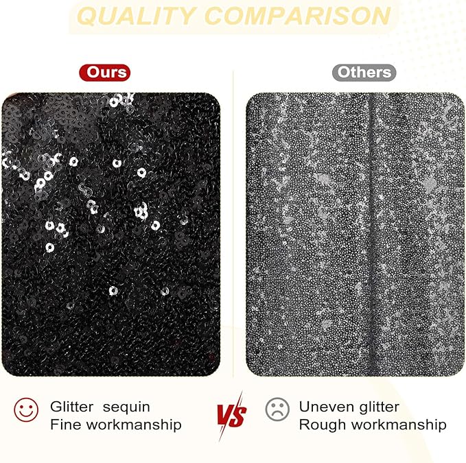PartyDelight Black Sequin Backdrop 20Ft x10 Ft Photography Curtain Special - Image 6