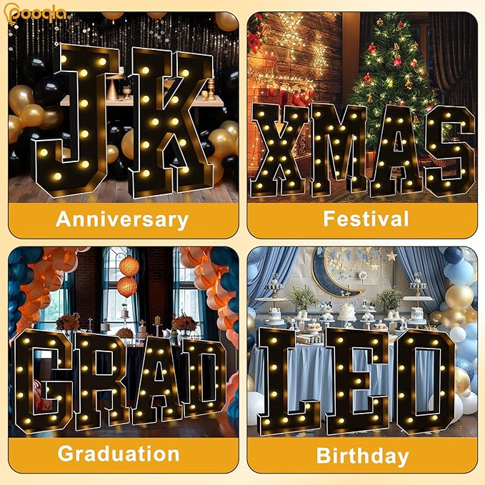 Pooqla 3FT Marquee Light Up Letters, Giant Mosaic Letter - Image 6