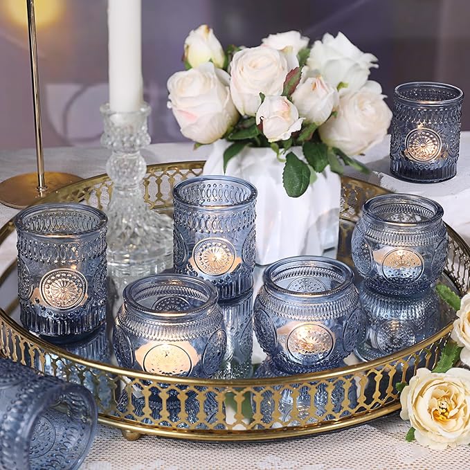 DARJEN 12Pcs Blue Votive Candle Holders - Image 3