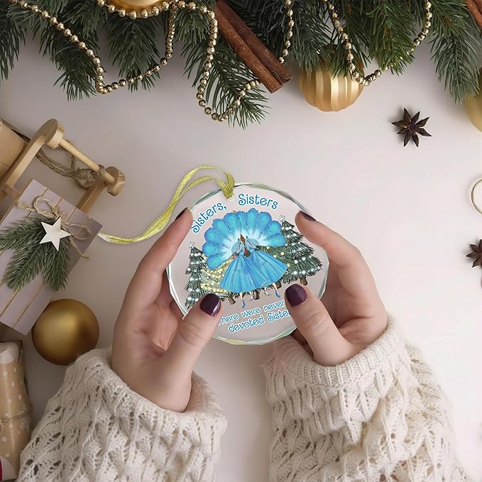 GOSSBY Sister Ornament for Sister, Women Best Friend- White Christmas Ornament - Image 5