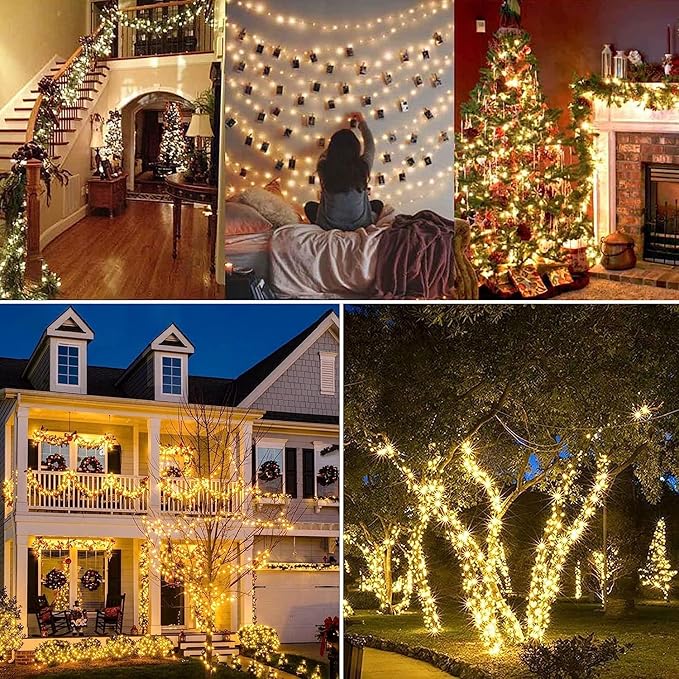 Toodour Solar Christmas Lights, 72ft 200 LED 8 Modes Outdoor Christmas String - Image 5