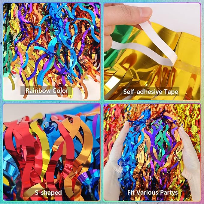 CCINEE 4 Packs Foil Fringe Table Skirt - Image 4
