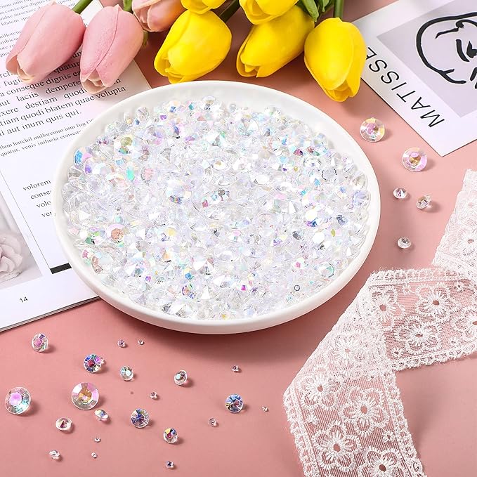 Hicarer 800 Pieces Diamond Decorations Acrylic Diamond Table Scatter Crystals - Image 3