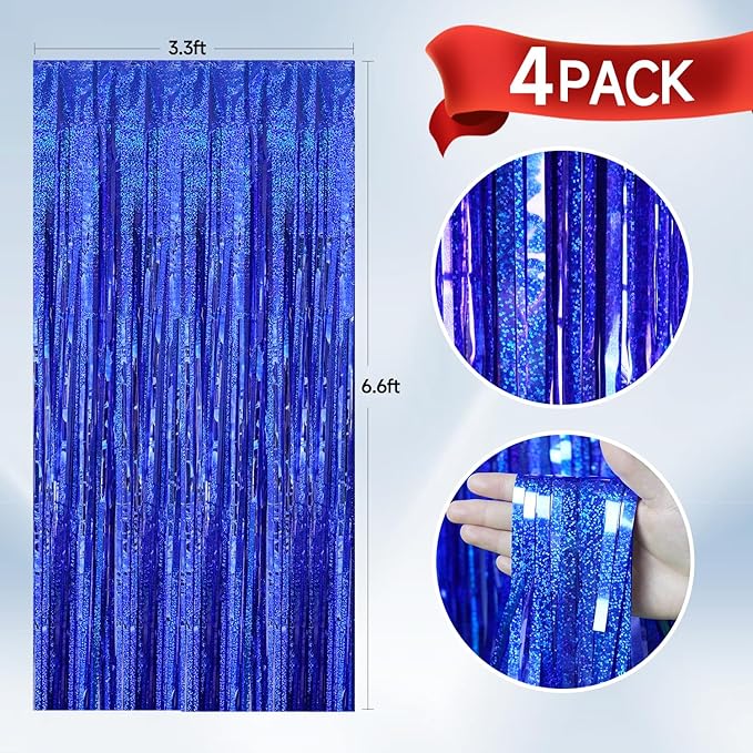 QRabbit 4 Pack Backdrop Curtains, Party Streamers - Image 5