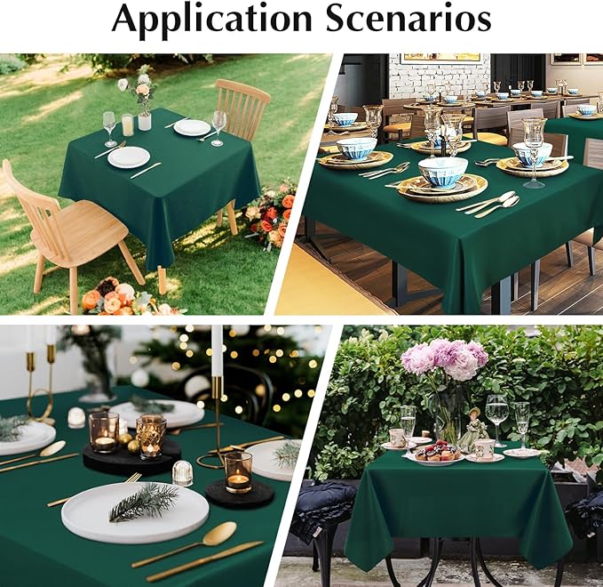 2 Pack Small Square Green Tablecloth 36X36 Inch, Scratch Resistant, Stain - Image 6