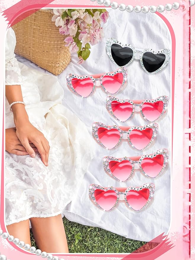 6 Pcs Bride Sunglasses Bachelorette Sunglasses Party Favors - Image 3