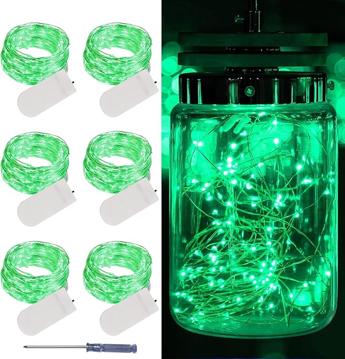 LAMPHOME 6 Pack St Patrick's Day Fairy Lights Battery Operated String Lights by ULL