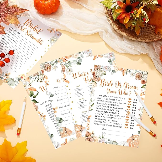 Teling 145 Pieces Bridal Shower Game Bridal Shower Favors Set Wedding Games - Image 3