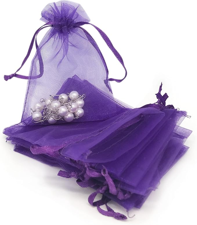 TheDisplayGuys 48-Pack 4x6 Purple Sheer Organza Gift Bags by TheDisplayGuys