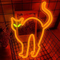 Halloween Orange Cat Neon Signs by Cnstill