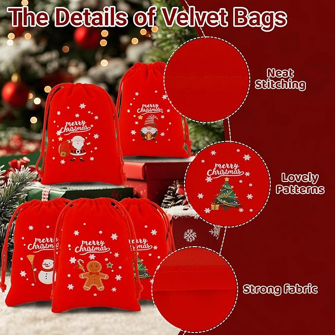 Tapleap Velvet Coth Christmas Bags - Image 3