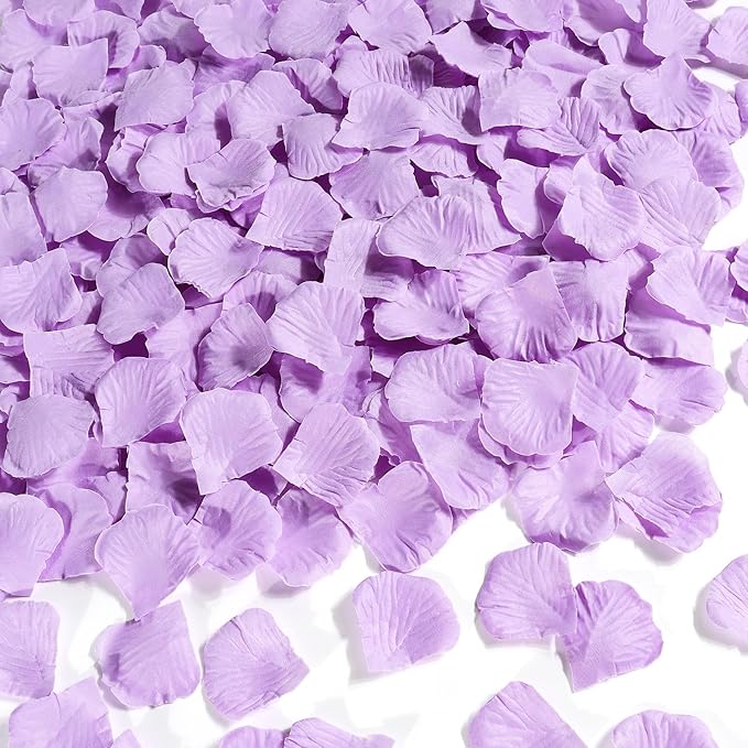 1000 Pcs Light Purple Rose Petals Artificial Silk Flower Petals Romantic by Unknown