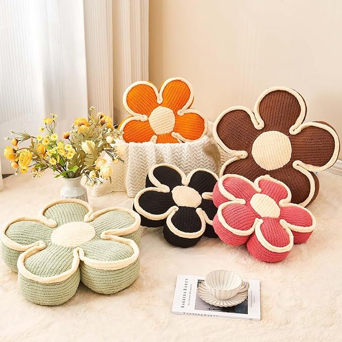 Flower Pillow, Soft Shaped Floor Cushion, Decorative Throw Pillow, Cute Seating - Image 4