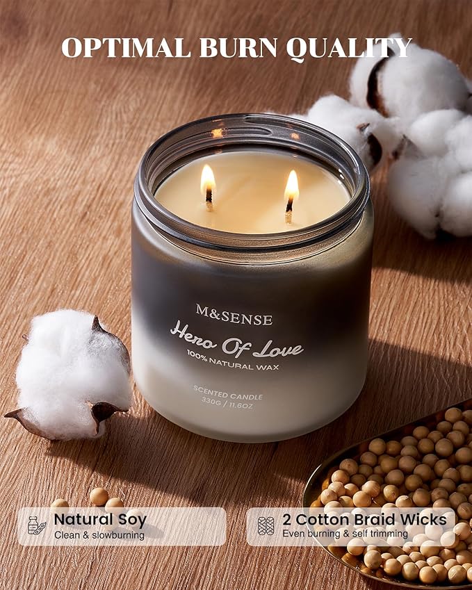 M&SENSE Cedarwood Vanilla Scented Candle - Image 3