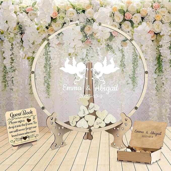 Personalized Wedding Guest Book Alternative Custom Name & Date Guestbook Sign by Unknown