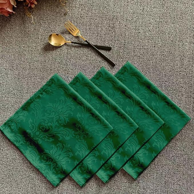 SASTYBALE Jacquard Square Napkin, Damask Wrinkle Resistant Soft Polyester - Image 2