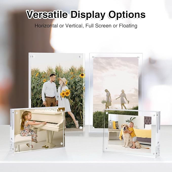 HOUSE DAY Acrylic Picture Frames 5x7, 6 Pack Magnetic 5x7 Picture Frame - Image 5