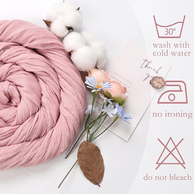 6 Pack Dusty Pink Cheesecloth Table Runner 10ft Boho Gauze Fabric Cheese Cloth - Image 4