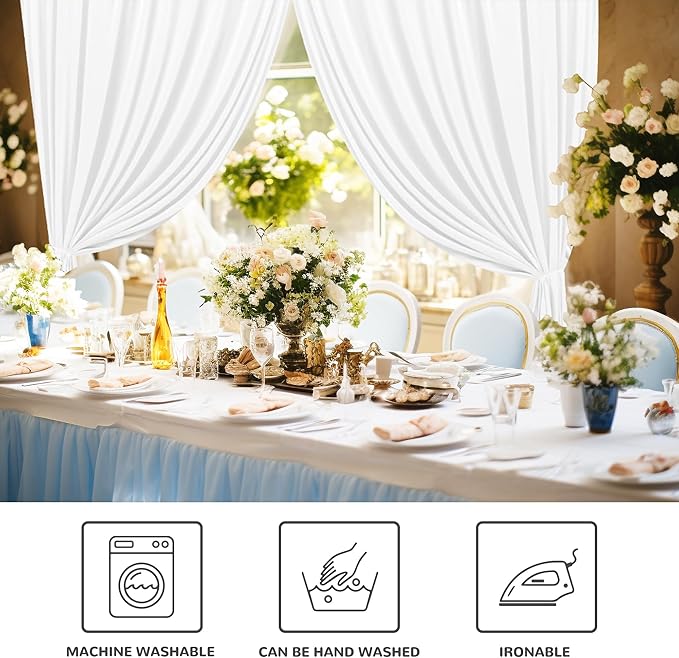 MEETSKY 10 feet x 10 feet White Backdrop Curtain - Image 7