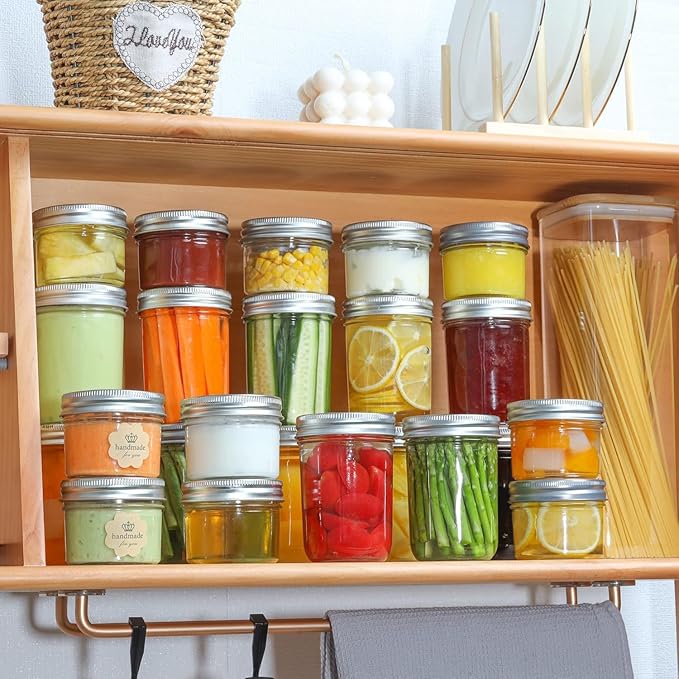 ComSaf Small Regular Mouth Mason Jars 4 oz, Small Canning Jars, 4 oz Glass Jar - Image 4