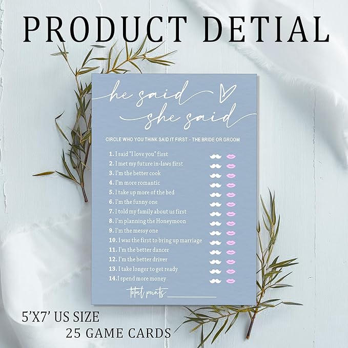 Fun Bridal Shower Games – He Said She Said Game - Image 2