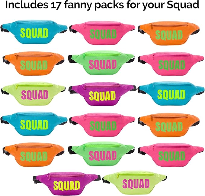Bachelorette 80s Fanny Pack Set | 18 Pack | 1 Bride Fanny Pack and 17 Squad - Image 4