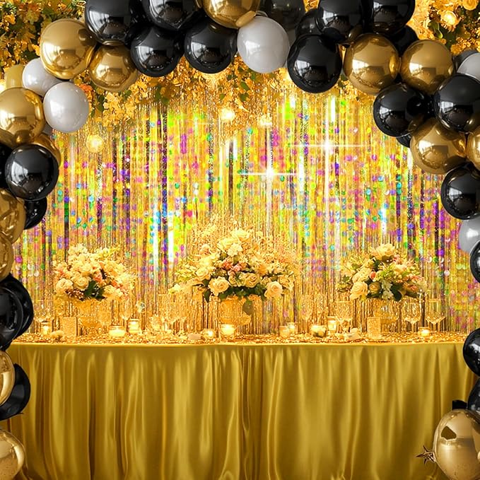 4 Packs Gold Foil Fringe Curtain, Baby Shower, Bachelorette, Graduation - Image 3