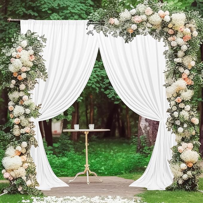 MEETSKY 10 feet x 10 feet White Backdrop Curtain - Image 2