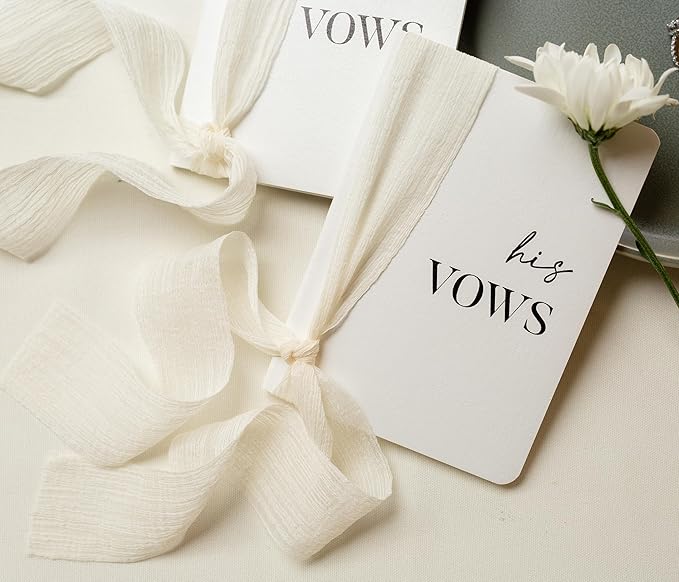 White Vow Books with Ribbons - Image 3