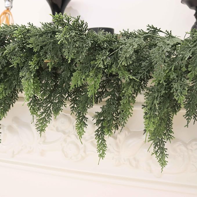 Christmas Cedar Garland Artificial Real Touch Thickness Realistic Greenery Pine - Image 7