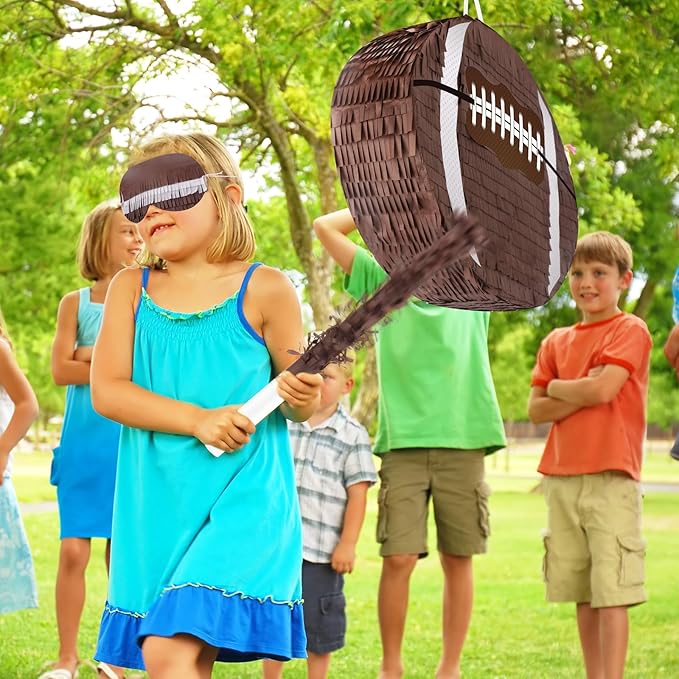 Football Pinata with Pinata Stick & Hanging Football Party Decorations - Image 5