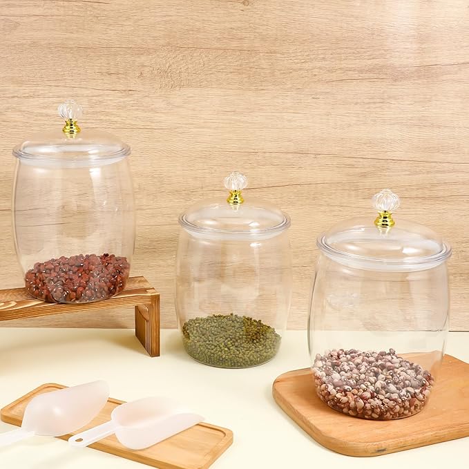 4 Pcs Candy Jars with Lids and Spoons Clear Candy Jars - Image 7