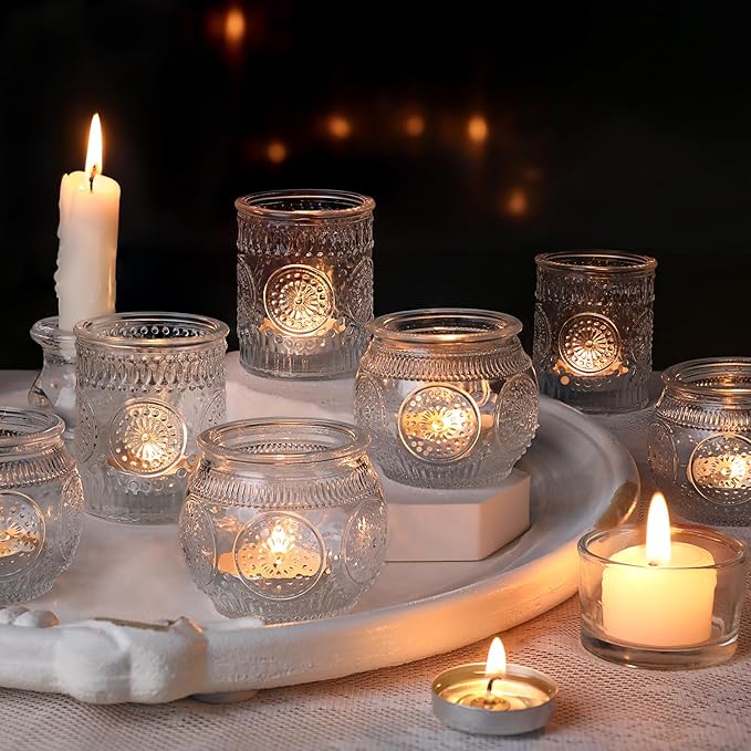 DARJEN 12Pcs Clear Votive Candle Holders - Image 2