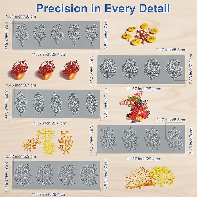 7Pcs Leaf Silicone Fondant Molds - Image 6