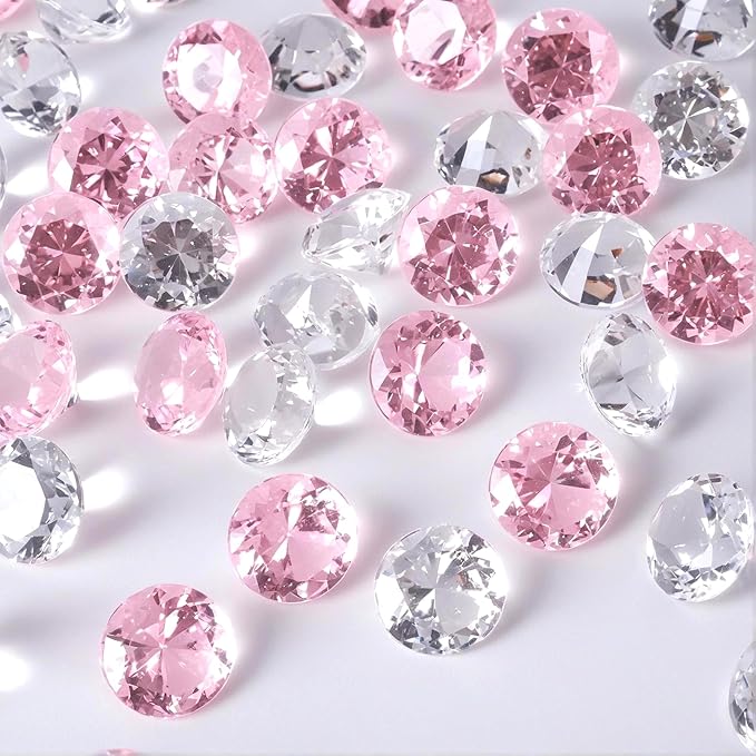 Acrylic Diamond Fake Gems Vase Filler, Babenest 240pcs 3/4 Inch Faux Diamonds by Babenest