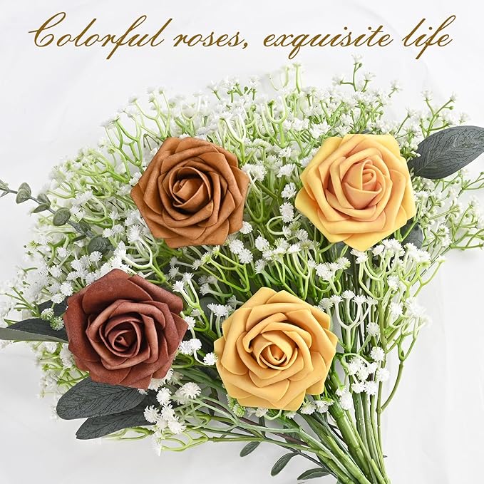 BLEUM CADE 36Pcs Artificial Flowers Fake Roses - Image 6