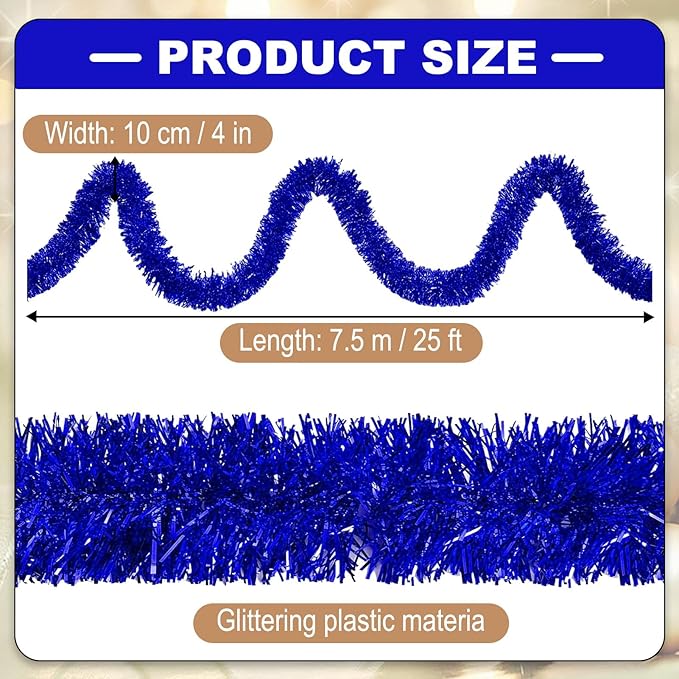 25 Feet Metallic Twist Tinsel Garland Backdrop - Image 2