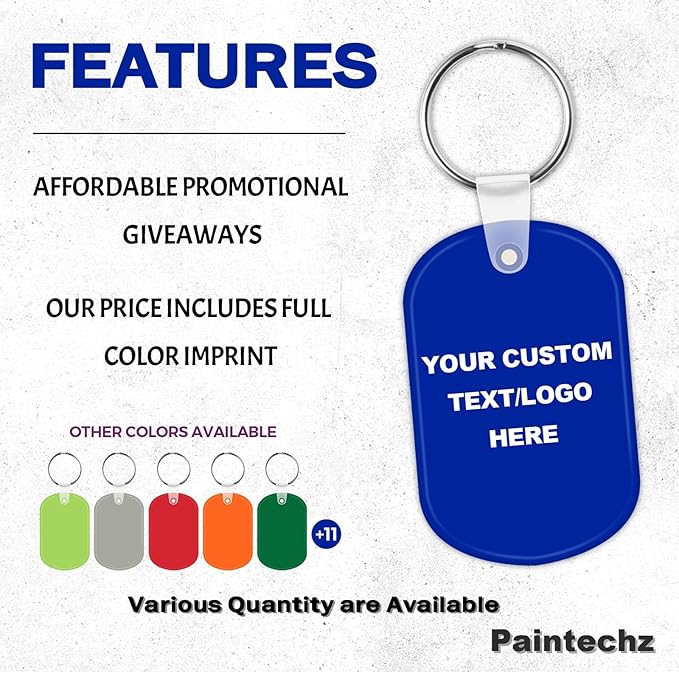Custom Oval Soft Keychains 200 Pack, Personalized Logo, Text Bulk - Image 2