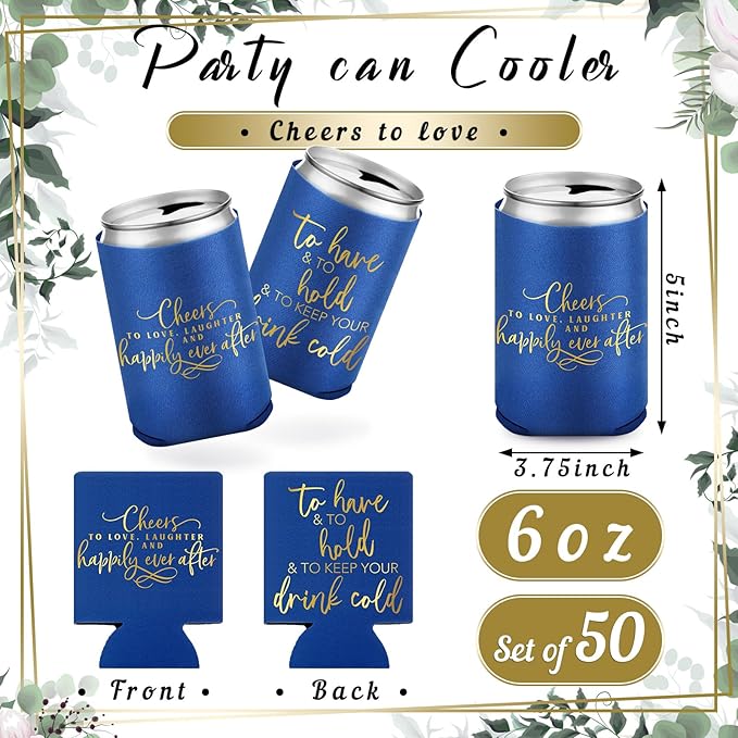 50 Pieces Wedding Can Cooler Bulk Engagement Party Favors - Image 6