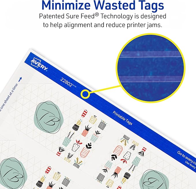 Avery Blank Printable Tags, Sure Feed Technology, 96 Customizable Tags - Image 4