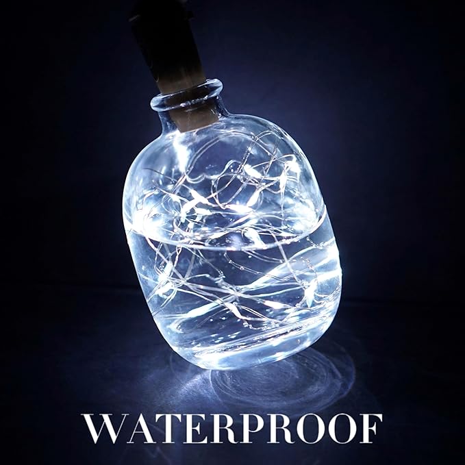 Wine Bottle Lights 20 LEDs Cork Lights Waterproof Battery Operated Fairy Mini - Image 3