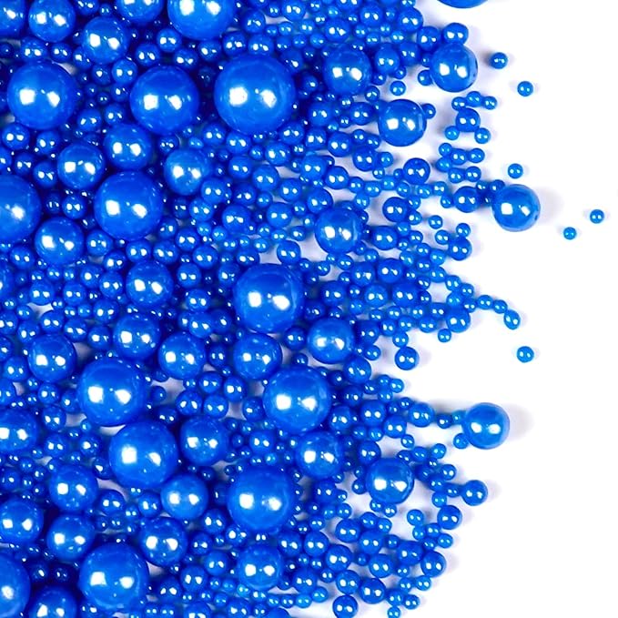 Deep Blue Pearl Sugar Sprinkles, Edible Candy Pearls, 150g/5.29oz, Baking Cake by Joyvitas
