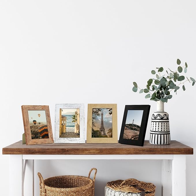5x7 Picture Frame Set of 4, High Definition Real Glass 5 x 7 Photo Frames - Image 3