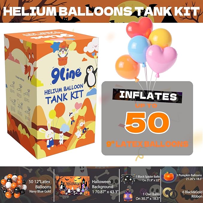 13L Helium Tank Up To 50 Latex Balloons, Helium Tank - Image 2