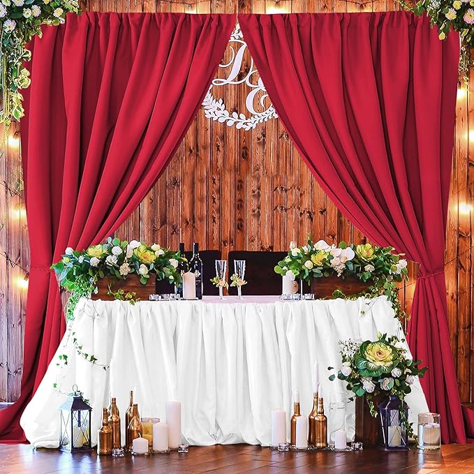 Joydeco Christmas Red Backdrop Curtain - Image 2