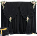 20ft x 12ft Black Backdrop Curtains Wrinkle Free Backdrop Curtain by Tao-GePartyDecorations