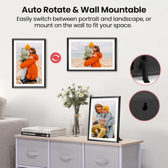 RCA 10.1" WiFi Digital Picture Frame, Electronic Photo Frames 32GB Storage - Image 7