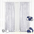 Eternal Beauty Silver Sequin Backdrop Curtains, Shimmer Back Drop by EternalBeauty