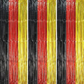 3 Pack 3.3 x 8.2 ft Red Black Gold Foil Fringe Backdrop Curtains, Tinsel by Voircoloria
